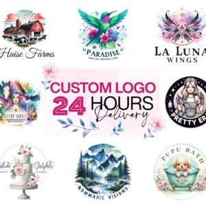Watercolor or Hand-Drawn Artistic Logo